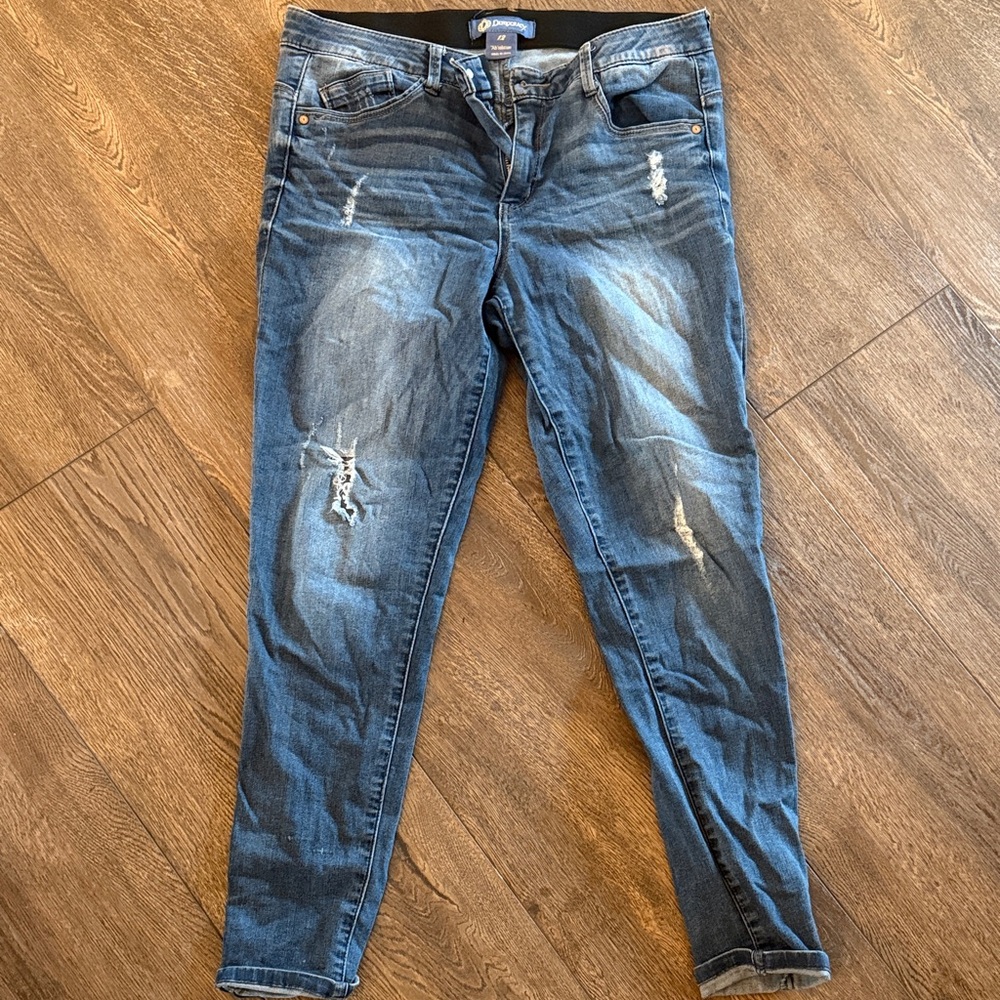 Democracy Dark Blue Distressed Skinny Jeans